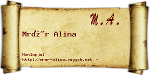Mrár Alina névjegykártya